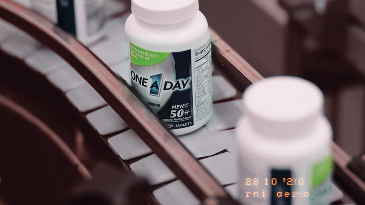 Bayer One A Day vitamins on production line