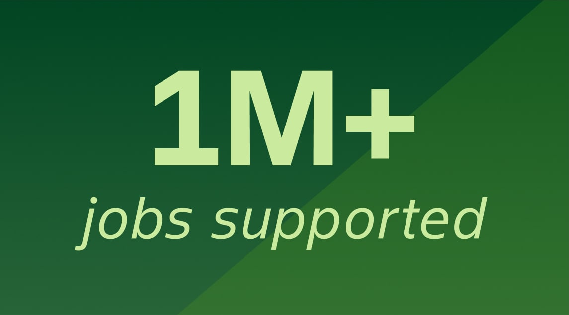 1M jobs supported