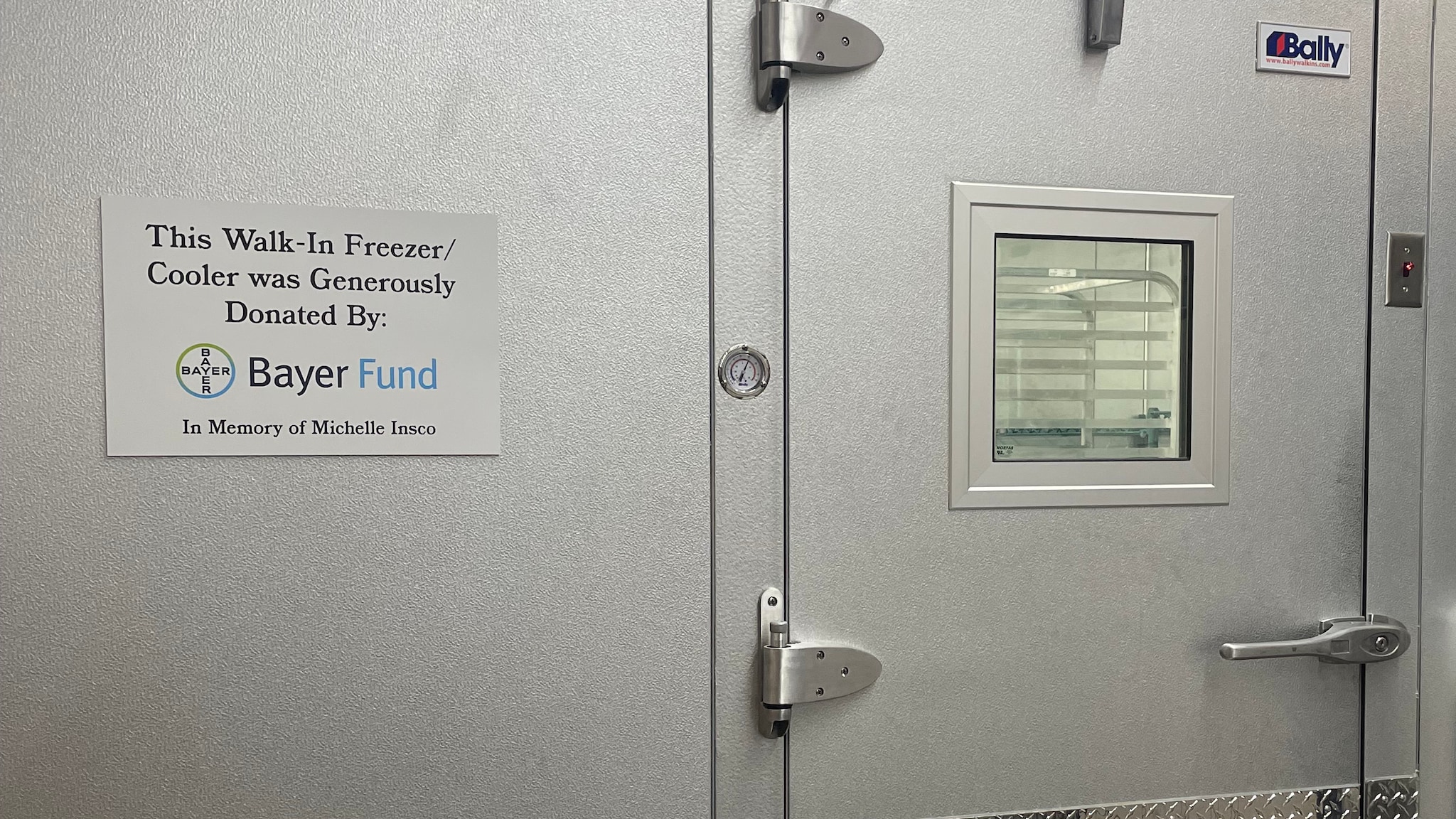 Freezer donated by the Bayer Fund