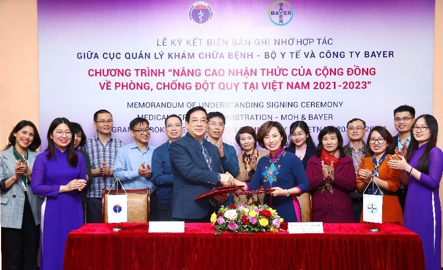 Bayer Vietnam and the Vietnam Administration Medical Service (VAMS) have signed the memorandum of understanding to build a digital channel on stroke prevention in Vietnam for the period 2021-2023