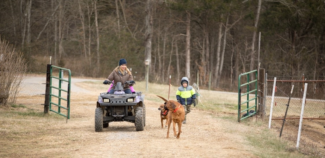 Bev on her family farm. 