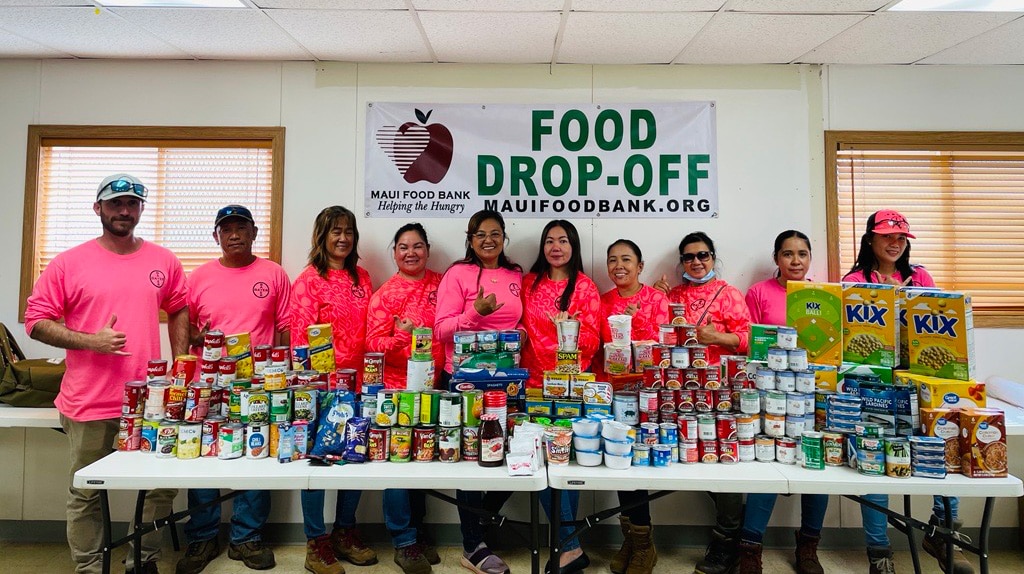 Maui Donations: Bayer employees on Maui donated dollars plus hundreds of pounds of food to the Maui Food Bank during Hunger Action Month in September.