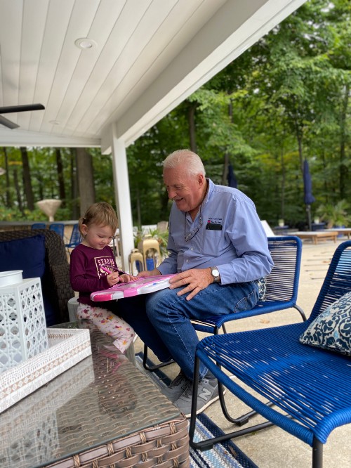 Grandfather and granddaughter