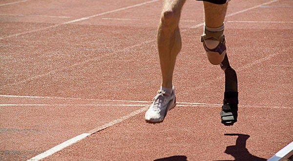 sports athlete with artificial leg social responsibility