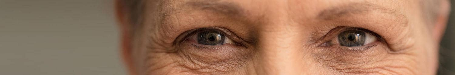 A close up of an old woman's eyes.