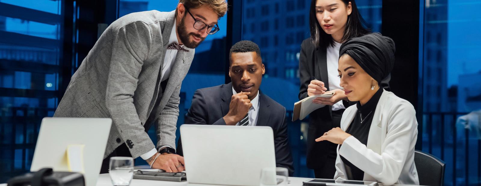 People discussing in an office