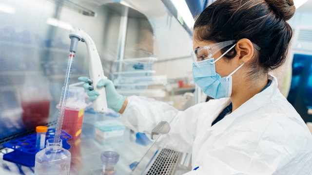 A lab employee working at Berkeley 