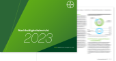 Nachhaltigkeitsbericht 2023 Titelseite mit verschwommenen Auszug aus dem Bericht