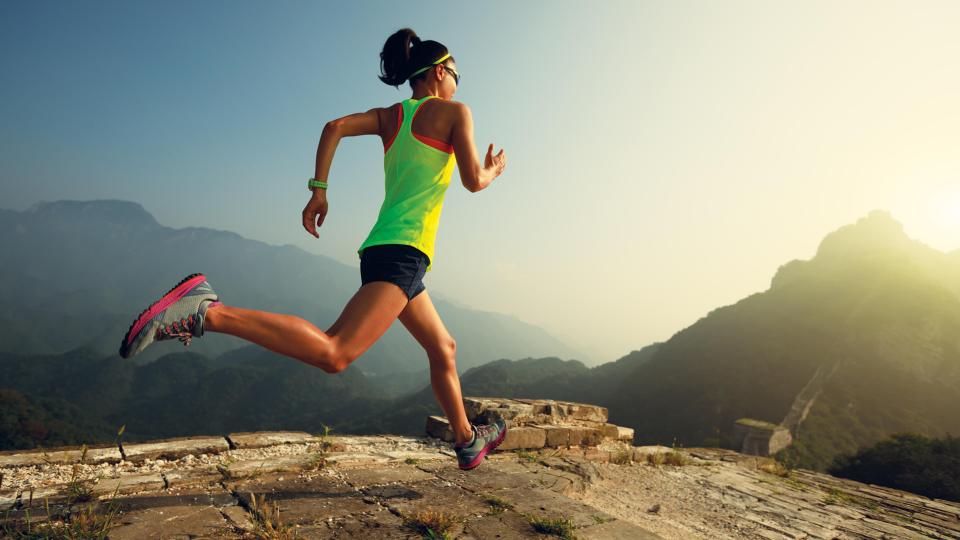 Woman running outdoors