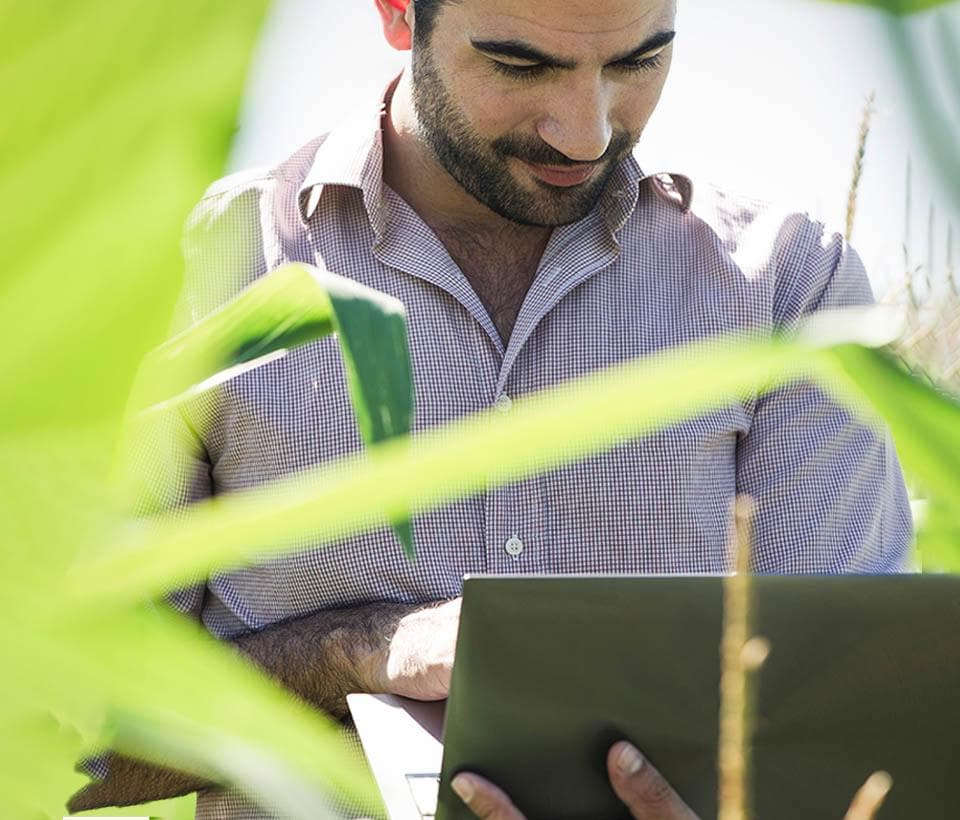 Man holding a laptop